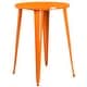 preview thumbnail 7 of 31, 30'' Round Metal Indoor-Outdoor Bar Table Set with 2 Square Seat Backless Stools - 30"W x 30"D x 41"H