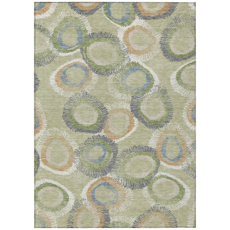 Machine Washable Indoor/ Outdoor Modern Spikey Chantille Rug