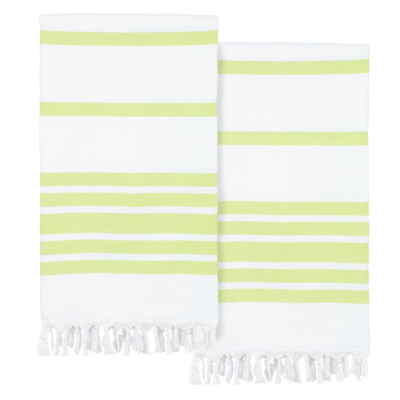 Authentic Hotel and Spa Turkish Cotton Herringbone Pestemal Beach Towel (Set of 2)