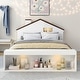 preview thumbnail 7 of 10, Full Size House Platform Bed with LED Lights and Storage