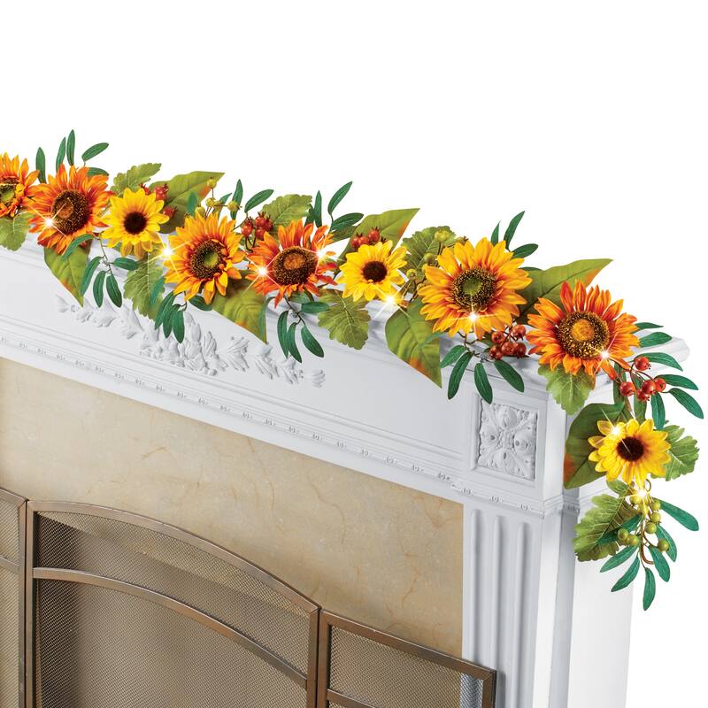 LED Lighted Sunflower Garden 5-Foot Long Garland - 66 x 4 x 8