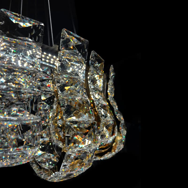 Luxury Crystal 30" LED Chandelier Modern Round