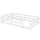 preview thumbnail 31 of 34, Twin Sturdy Structure Wood Floor Bed with Guardrail and Fence for Kids, Montessori Bed