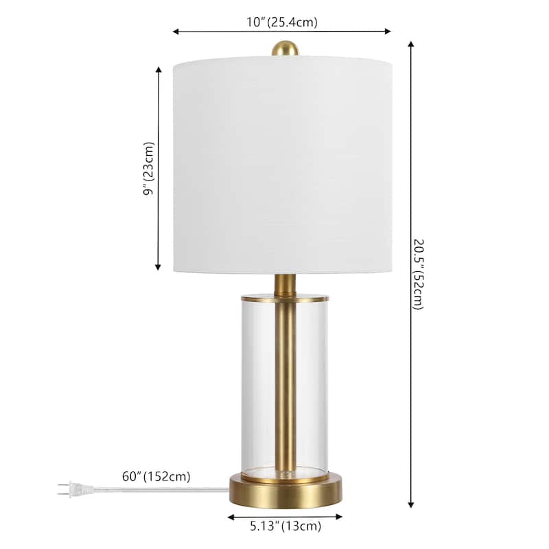 By JONATHAN , Amner 20.5" Contemporary Fillable Glass LED Table Lamp, (Set of 2)