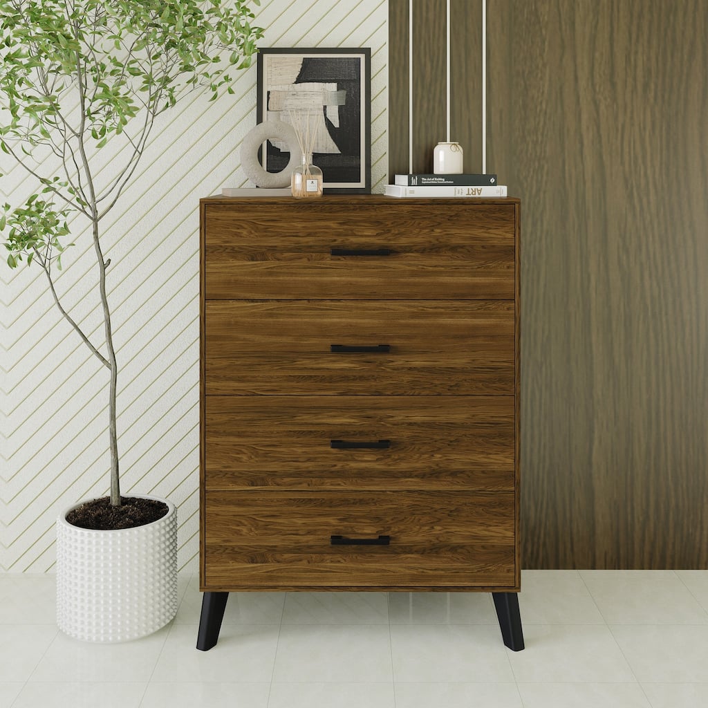 CraftPorch Classic Style 4-Drawers Wooden Chest