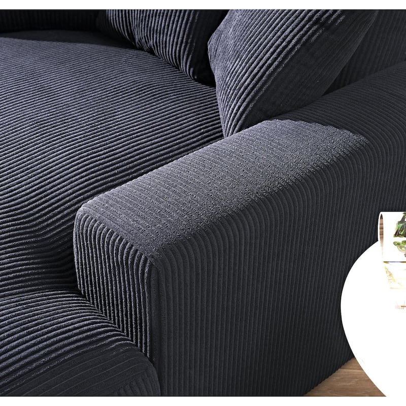 Corduroy Upholstered Chaise Lounge Living Room Chair