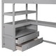 preview thumbnail 18 of 34, Multifunctionl Design Twin Size Loft Bed with Desk and Shelves, Two Built-in Drawers, Storage Staircase, Maximized Space, Gray