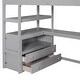 preview thumbnail 16 of 14, Twin Size Wood Loft Bed with Desk and Shelves,Storage Staircase and Drawers