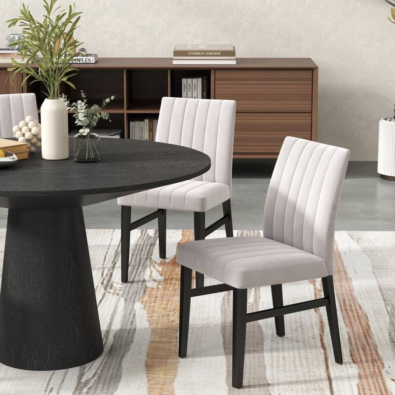 Contemporary Upholstered Dining Chairs, Set of 2