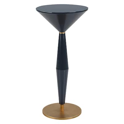 Uttermost Luster Navy Blue Accent Table - 11.75"W x 25.5"H x 11.75"D