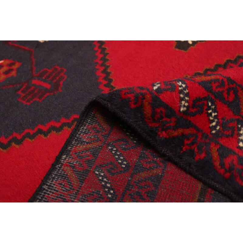 ECARPETGALLERY Hand-knotted Teimani Red Wool Rug - 3'2 x 6'1
