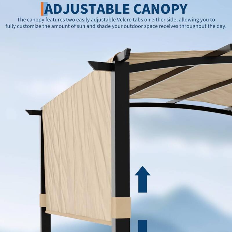 10x10 FT Outdoor Patio Arched Pergola Gazebo for Backyard Garden Porch Lawn