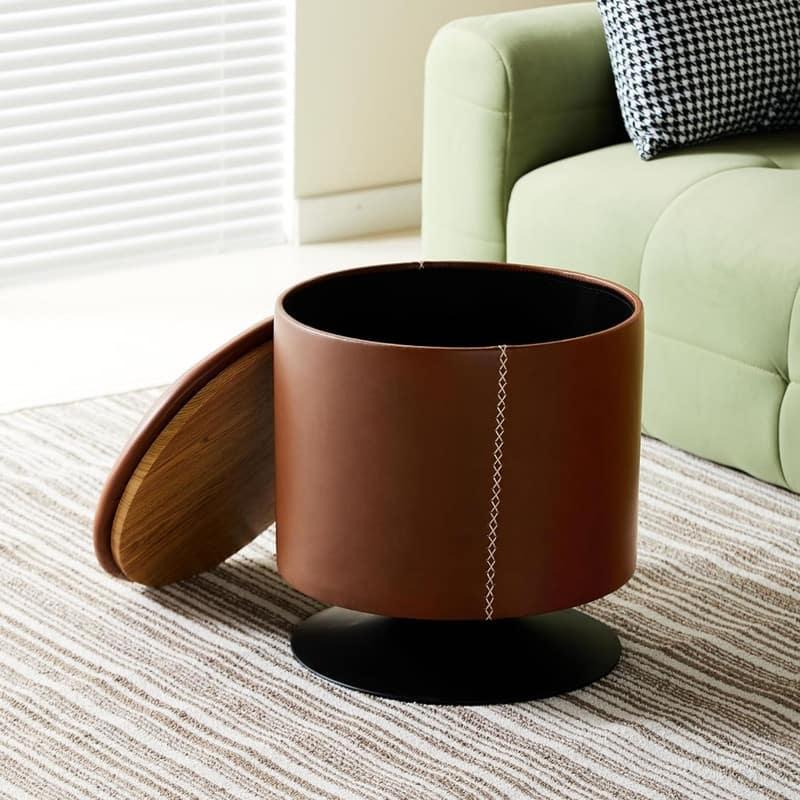Faux Leather Ottoman Foot Rest(16.5" Wx18 H)