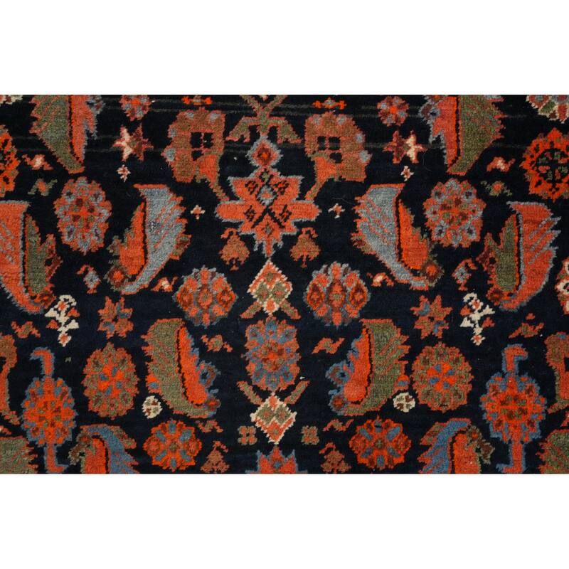 Hand Knotted Oriental 100% Kork Wool Carpet Traditional Tribal Navy Blue & Blues Bidjar Runner Rug - 18' 0'' X 3' 1''