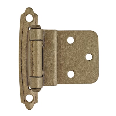 3/8in (10 mm) Inset Self-Closing, Face Mount Burnished Brass Hinge - 1 Pair - 2.75