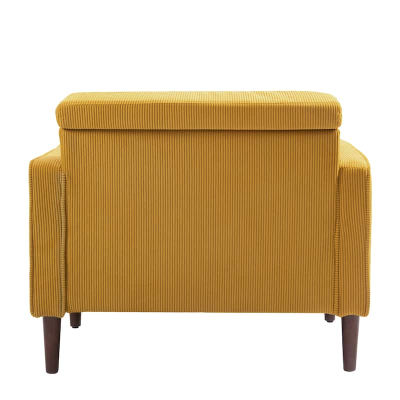Aronas Modern Corduroy Wide Accent Chair with Pillows