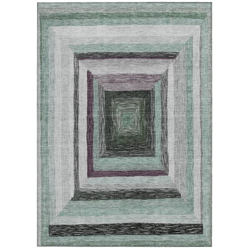 HomeRoots Geometric Transitional Rectangle Outdoor Rug