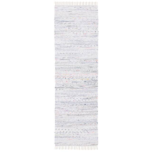 SAFAVIEH Handmade Rag Rug Vistiana Flatweave Cotton Rug - 2'3" x 22' Runner - Ivory/Multi