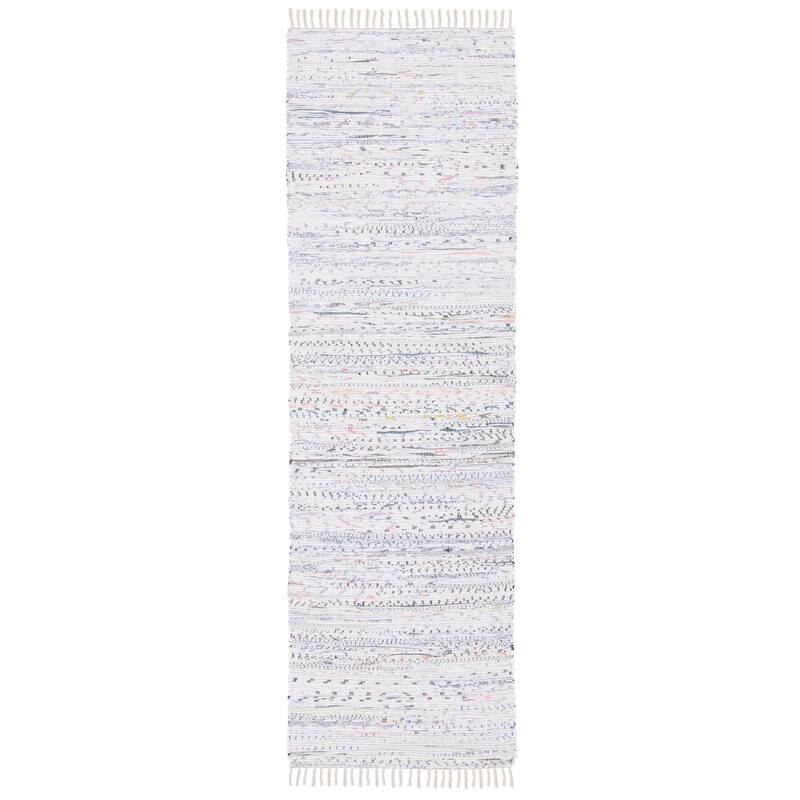 SAFAVIEH Handmade Rag Rug Vistiana Flatweave Cotton Rug - 2'3" x 22' Runner - Ivory/Multi
