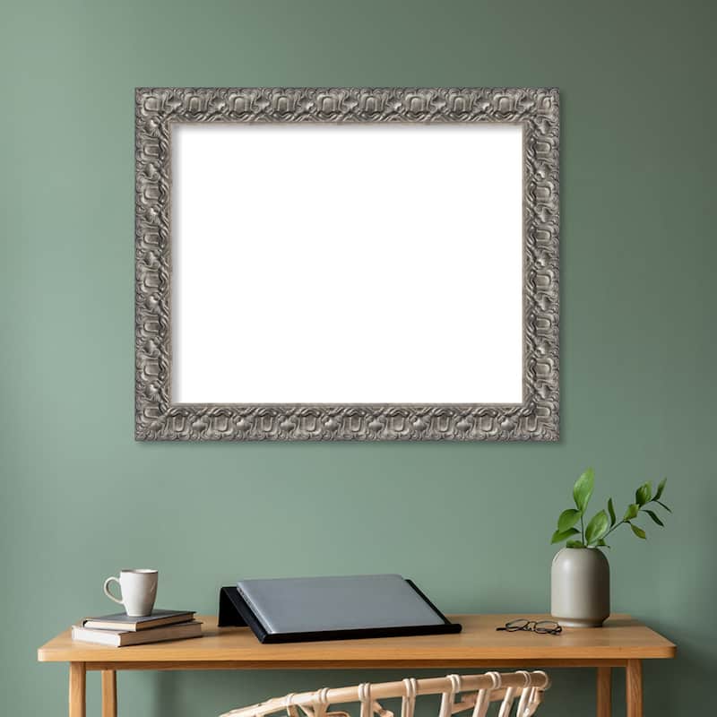 Amanti Art Silver Luxor Framed Dry Erase Magnetic Board