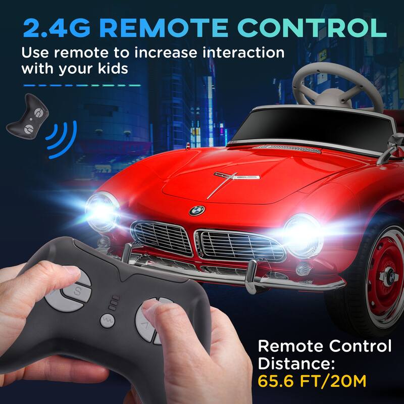 Aosom Licensed BMW Kid Electric Ride On Car, 12V Battery Powered Electric Car for Kids with 3 Speeds Remote Control