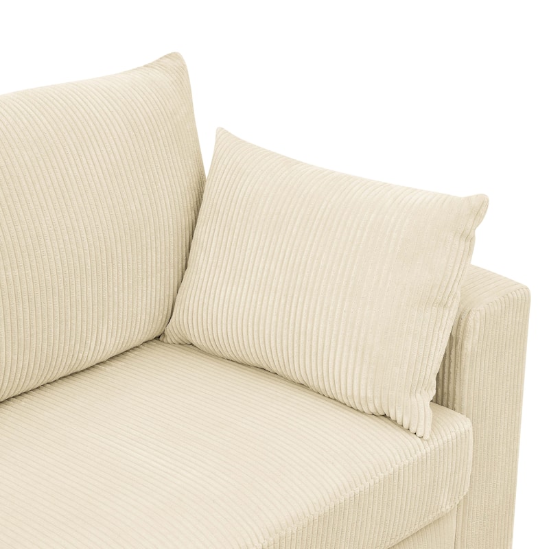 Coastal Style Corduroy Sofa - 31" D x 79" W x 34" H