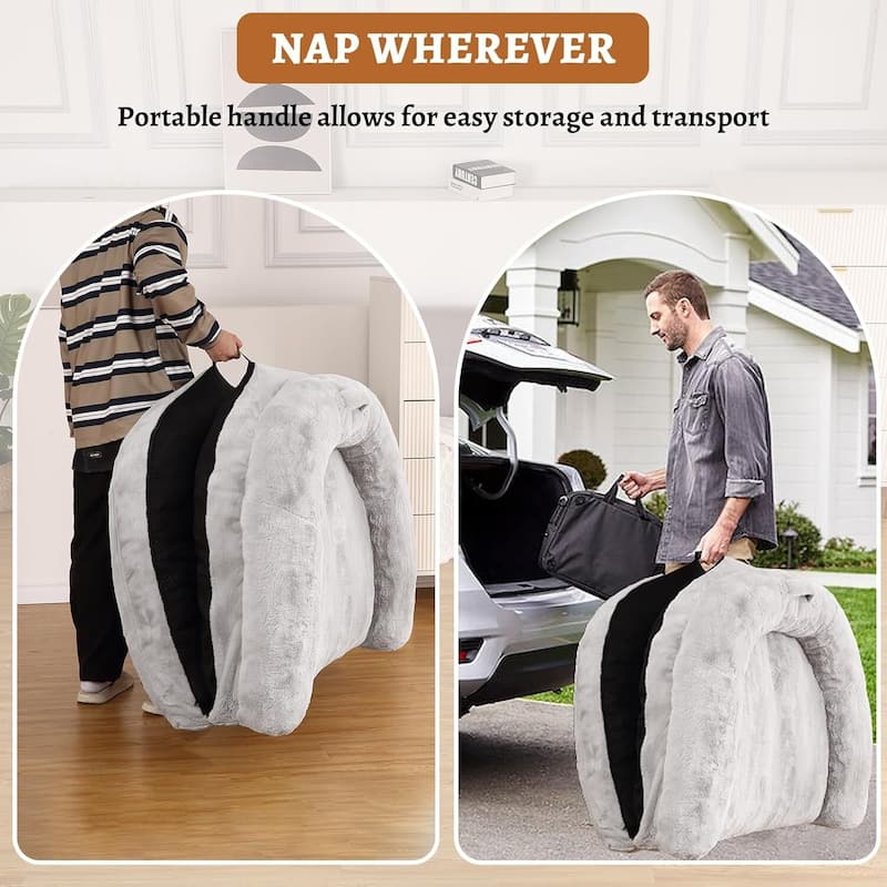 Foldable Nap Sofa, Human Giant Oval Dog Bed for Adults & Pets