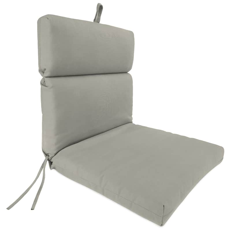 Sunbrella 22" x 44" Outdoor Chair Cushion with Ties and Loop - 44'' L x 22'' W x 4'' H - Cast Silver