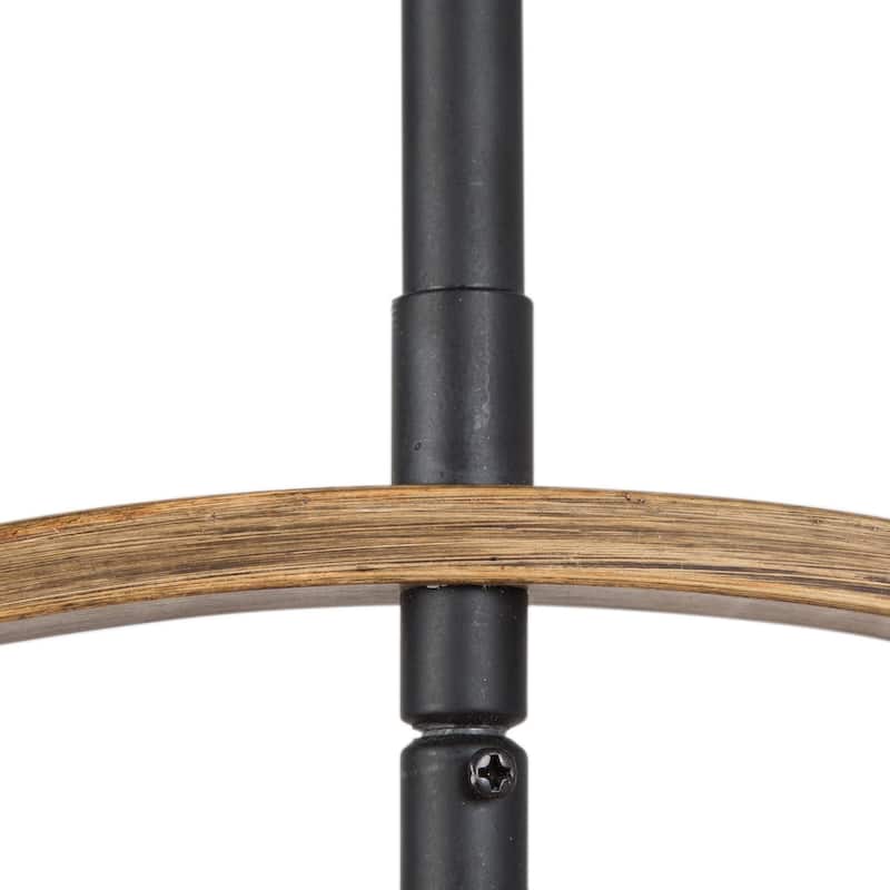 Modern Farmhouse 4-Light Globe Chandelier Wood Grain Pendant Light for Dining Room - D 21" x H 21"