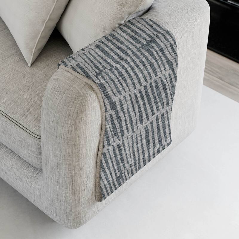 Premium Machine Washable Contemporary Geo Sherpa Throw Blanket - Charcoal - 4'2" x 5'10"