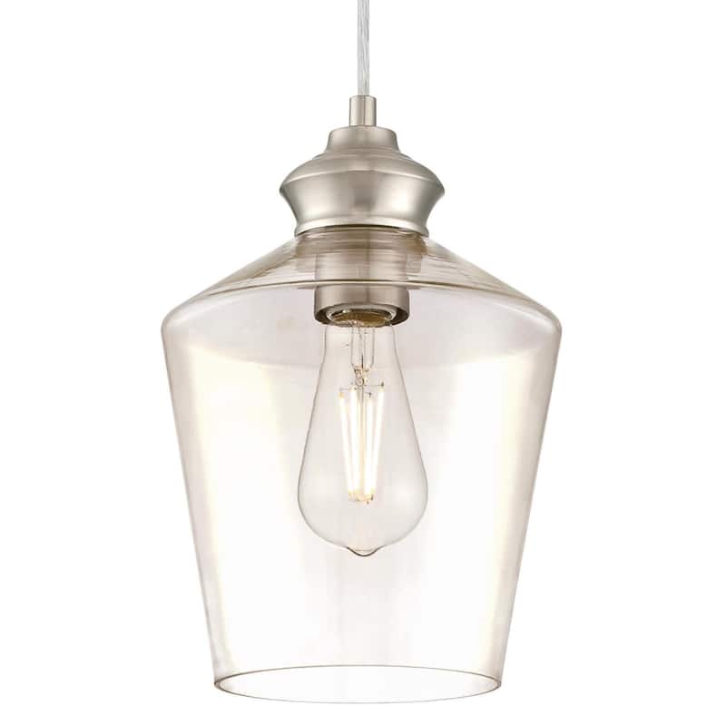 Westinghouse Lighting Ramsey One-Light Indoor Mini Pendant, Brushed Nickel Finish with Clear Glass