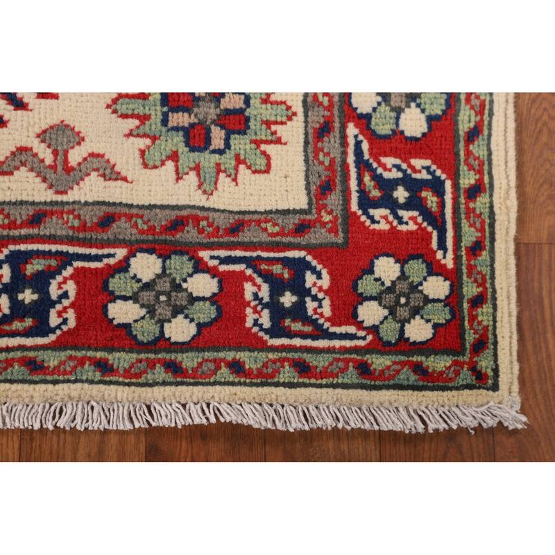 Kazak Foyer Rug Hand-Knotted Traditional Wool Carpet - 2'11" x 4'0"