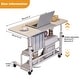 preview thumbnail 2 of 12, 31.5" Adjustable Height Rolling Desk with Wheels & Storage Shelves, Mobile Standing Desk for Home Office, School