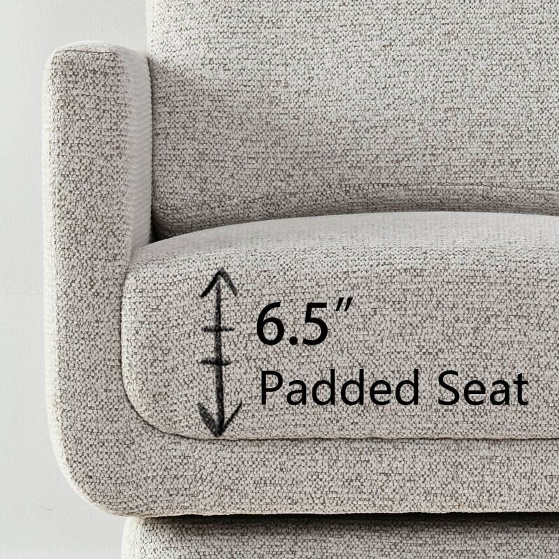 Beige Upholstered Swivel Barrel Accent Chair(Set of 2)