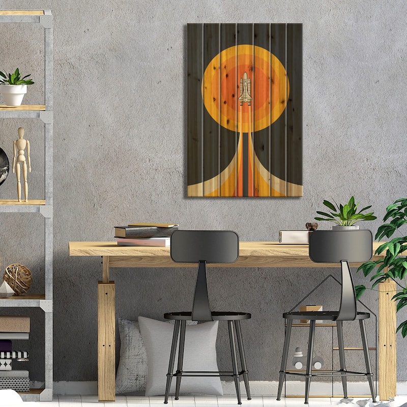 Upward Print On Wood by Jazzberry Blue - Multi-Color