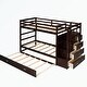 preview thumbnail 21 of 51, Hardwood Twin Over Twin Bunk Bed with Trundle and Staircase