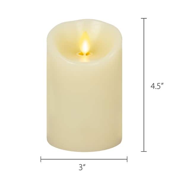 LUMINARA - Ivory Flameless Candle Pillar - Scallop Top Vanilla Scented - 3.0" x 4.5" or 6.5 ...