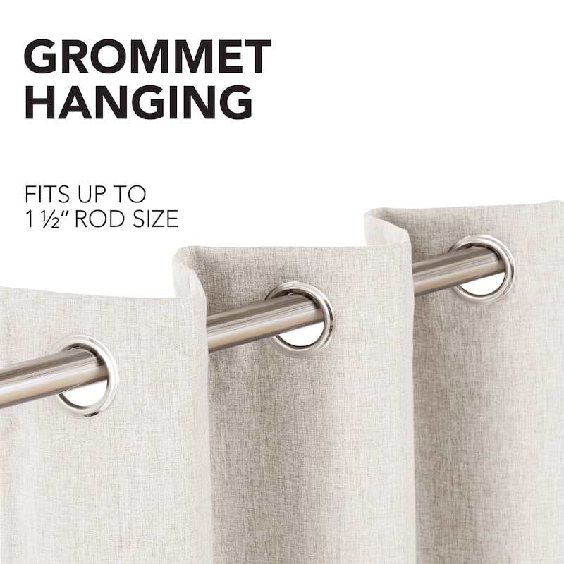 Deconovo Faux Linen Total Blackout Grommet Curtain (2 Panels)