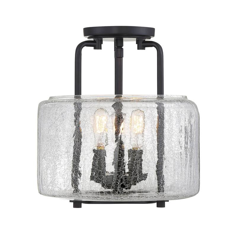 Savoy House Avalon 3 Light 11" Wide Semi-Flush Drum Ceiling Fixture