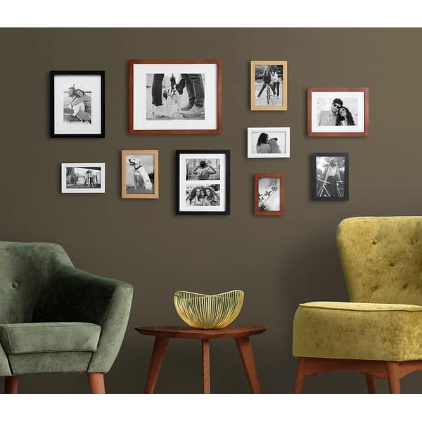 Icon Wood 9-Piece 4x6 Black Gallery Wall Picture Frame Set + Reviews