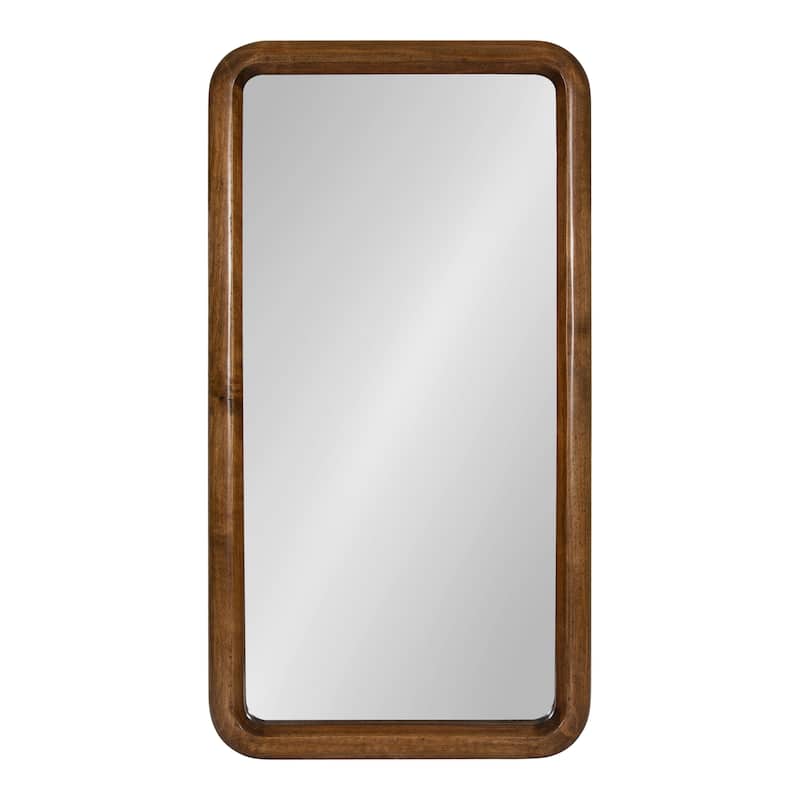 Kate and Laurel Pao Framed Wood Wall Mirror - 17x32 - Walnut Brown