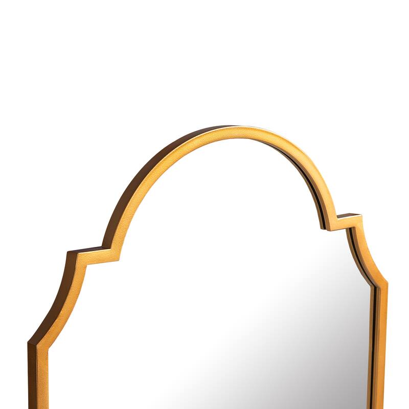 Retro Metal Arched Medicine Cabinet Wall Mount Bathroom Mirror with Storage Adjustable Shelves - 29.9" x 19.7"