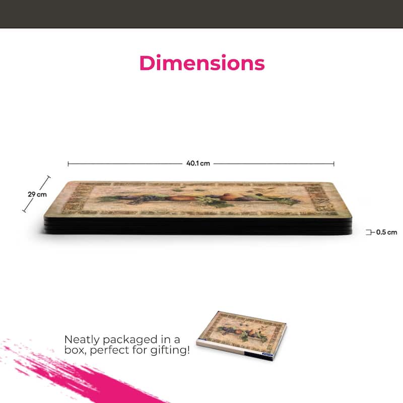 Pimpernel Set of 4 Tuscan Palette Collection Placemats - 15.7 inches x 11.7 each