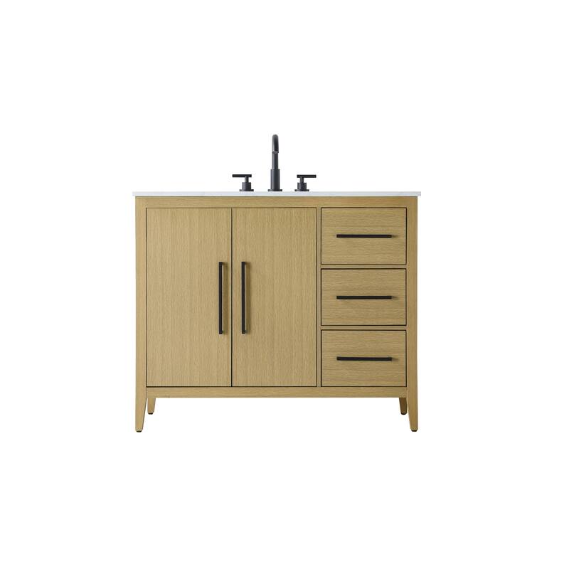 Elegant Lighting VF29342 Millie 42" Free Standing Single Basin Vanity - Honey Brown
