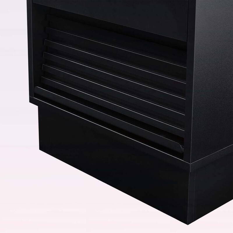 Modern Nightstand with Charging Station and LED Lights