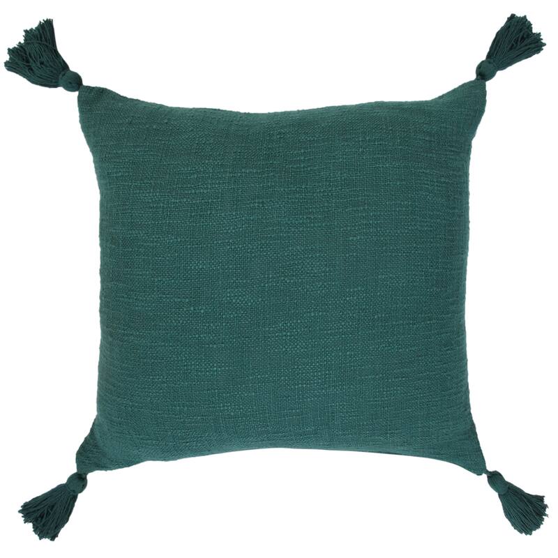 Sevita Solid Cotton Throw Pillow with Tassels