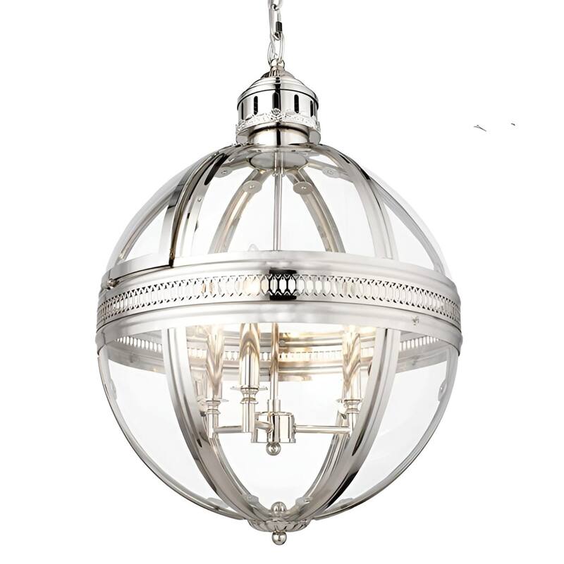 Renaissance Glass Globe Chandelier Pendant Light, Entryway Sphere Chandelier, Victorian Ancient Medieval Style