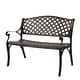 preview thumbnail 9 of 7, 40.5 in. Cast Aluminum Park Bench Patio Backyard Decorative Bench Bronze