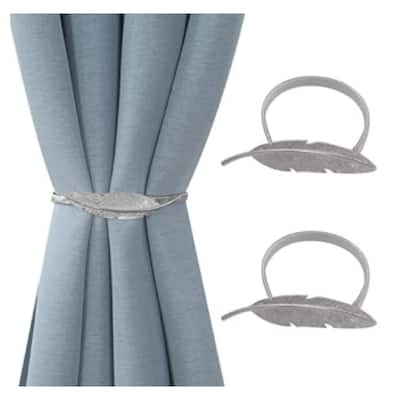 IH Casa Decor Set Of 2 Curtain Tiebacks Feather Silver