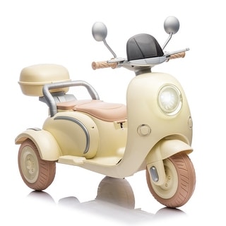 12V Slow Start Two-seater Three Wheels Kids Ride On Electric Motorcycle with Multi-function player&Storage Box for kids Aged 3-6
